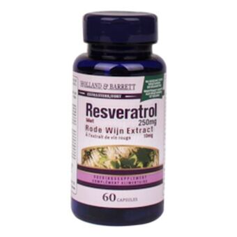 Holland & barrett resveratrol met rode wijn extract, 250 mg (60 capsules)