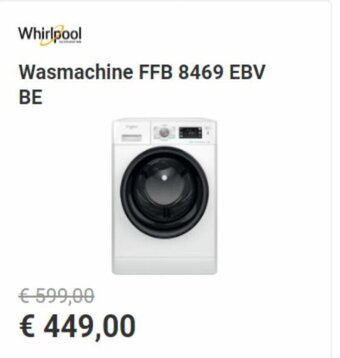 Krëfel Whirlpool Wasmachine FFB 8469 EBV BE aanbieding