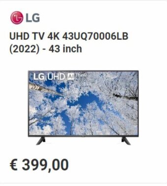 Krëfel LG UHD TV 4K 43UQ70006LB (2022) - 43 inch aanbieding