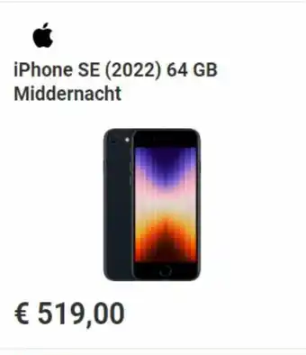Krëfel Apple iPhone SE (2022) 64 GB Middernacht aanbieding