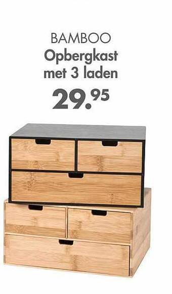 Bamboo opbergkast met 3 laden
