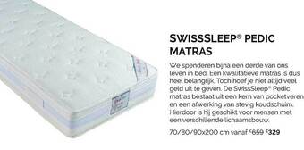 Sleepworld Swisssleep pedic matras aanbieding