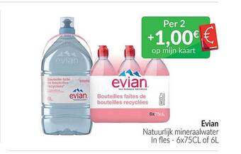 Intermarché Evian natuurlijk mineraalwater aanbieding