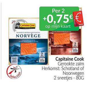 Intermarché Capitaine cook gerookte zalm aanbieding