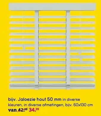 Leen Bakker Jaloezie hout 50 mm 60x130 cm aanbieding