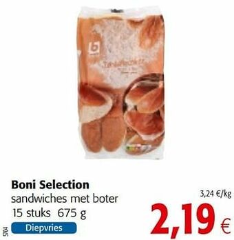 Colruyt Boni selection sandwiches met boter aanbieding