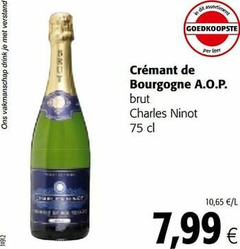 Colruyt Crémant de bourgogne a.o.p. brut charles ninot aanbieding