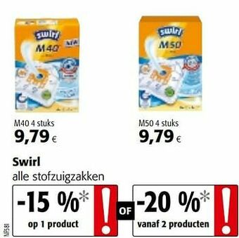 Colruyt Swirl alle stofzuigzakken aanbieding