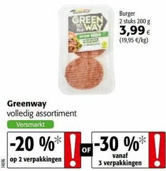 Colruyt Greenway burger aanbieding