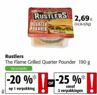 Colruyt Rustlers the flame grilled quarter pounder aanbieding