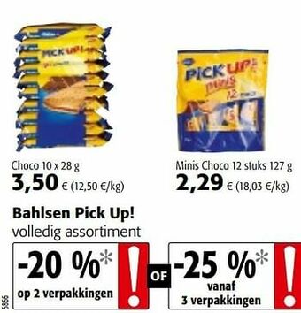 Colruyt Bahlsen pick up! choco aanbieding