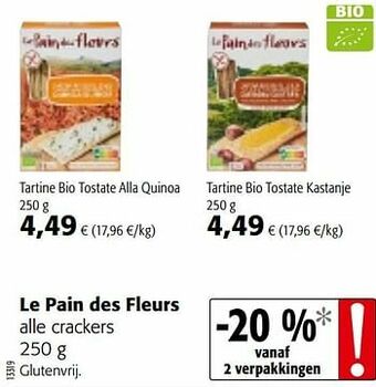 Colruyt Le pain des fleurs alle crackers aanbieding
