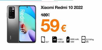 Orange Xiaomi redmi 10 2022 aanbieding