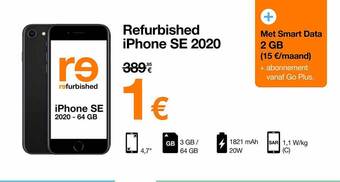 Orange Refurbished iphone se 2020 aanbieding