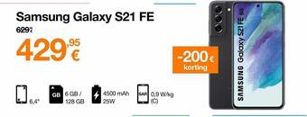 Orange Samsung galaxy s21 fe aanbieding