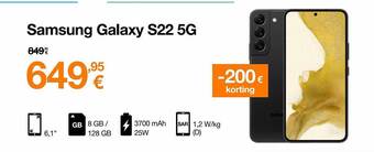 Orange Samsung galaxy s22 5g aanbieding