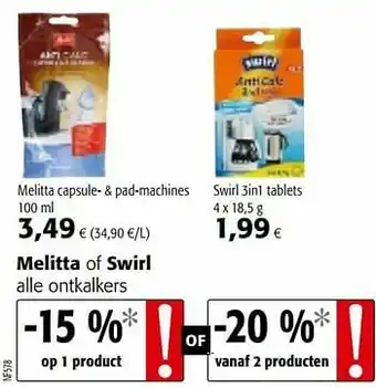 Colruyt Melitta capsule- + pad-machines aanbieding