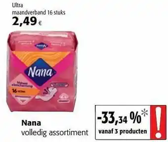 Colruyt Nana ultra maandverband aanbieding