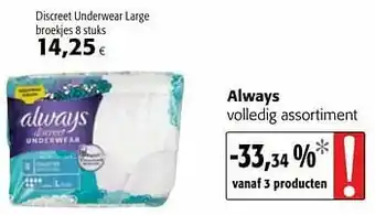 Colruyt Always discreet underwear large broekjes aanbieding
