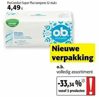 Colruyt O.b. procomfort super plus tampons aanbieding