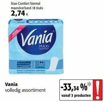 Colruyt Vania maxi comfort normal maandverband aanbieding