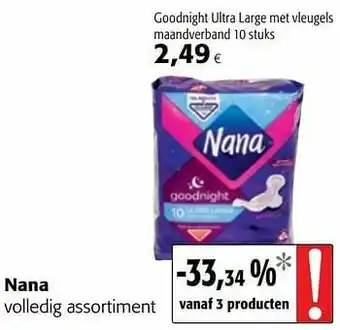 Colruyt Nana goodnight ultra large met vleugels maandverband aanbieding
