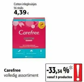 Colruyt Carefree cotton inlegkruisjes aanbieding
