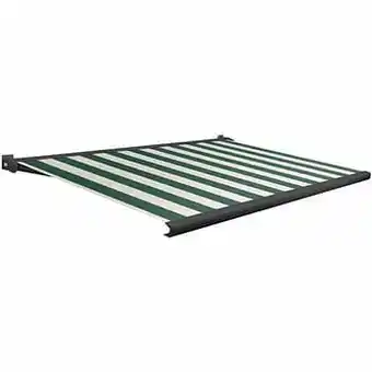 Brico Domasol zonnetent elektrisch ’Factor 20-A’ groen/witte strepen 500 x 300 cm aanbieding