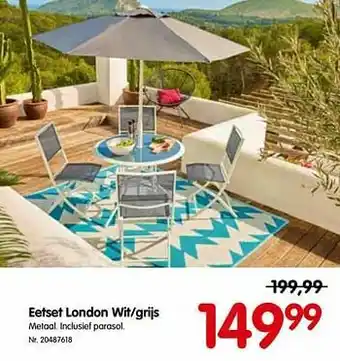 Fun Eetset london wit-grijs aanbieding