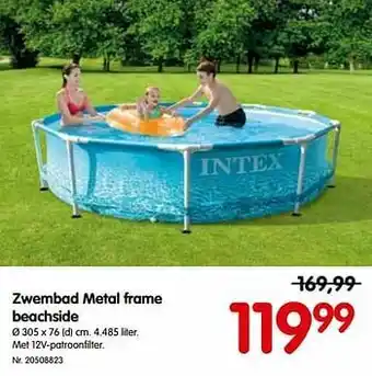 Zwembad metal frame beachside