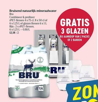 Delhaize Bruisend natuurlijk mineraalwater aanbieding