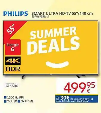Eldi Philips smart ulta hd-tv 55 aanbieding