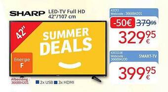 Eldi Sharp led-tv full hd 42 aanbieding