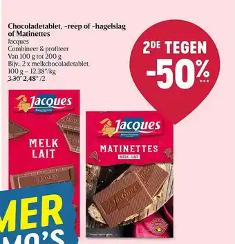 Chocoladetablet, reep of hagelslag of matinettes jacques