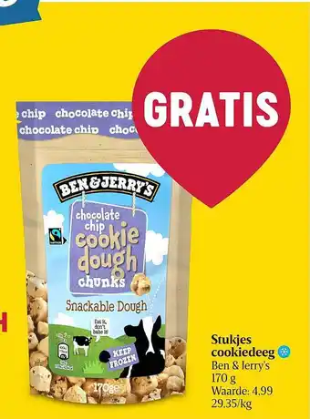 Delhaize Stukjes cookiedeeg ben & jerry's aanbieding