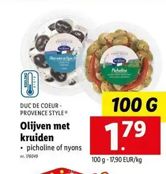 Lidl Olijven met kruiden aanbieding