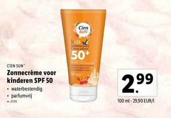 Lidl Zonnecrème voor kinderen spf 50 aanbieding