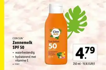 Lidl Zonnemelk spf 50 aanbieding