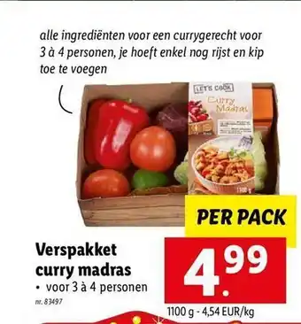 Lidl Verspakket curry madras aanbieding