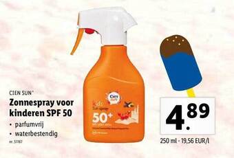 Lidl Zonnespray voor kinderen spf 50 aanbieding
