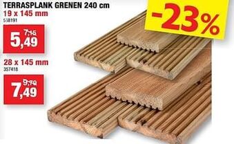 Hubo Terrasplank grenen 240 cm aanbieding