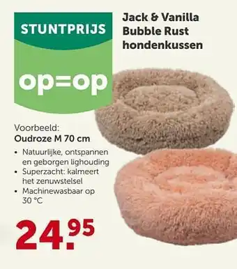 Jack + vanilla bubble rust hondenkussen oudroze m 70 cm