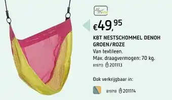 Dreamland Kbt nestschommel denoh groen-roze 70 kg aanbieding