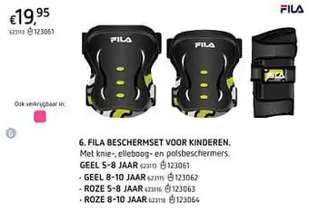 Dreamland Fila beschermset voor kinderen geel aanbieding