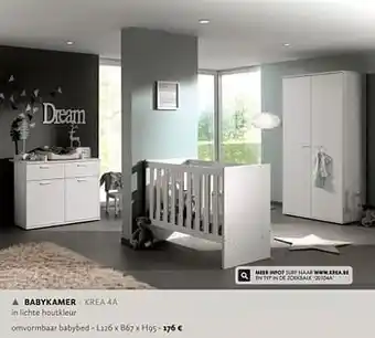 Babykamer omvormbaar babybed L126 x B67 x H95