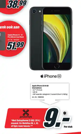 MediaMarkt Apple iPhone SE 64 GB Smartphone aanbieding