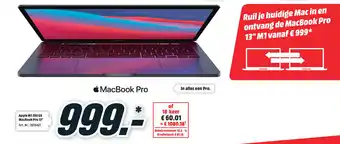 MediaMarkt Apple M1 256 GB MacBook Pro 13" aanbieding