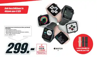 MediaMarkt Apple Watch Series SE Aluminium kast 40mm, Sportbandjes Smartwatch aanbieding