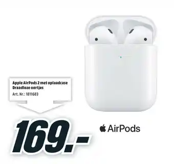 MediaMarkt Apple Airpods 2 met oplaadcase Draadloze oortjes aanbieding