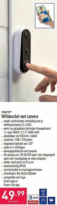 Synapse wifideurbel met camera